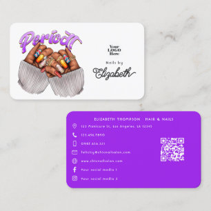 Lila Periodt Black African Nail Salon Visitkort