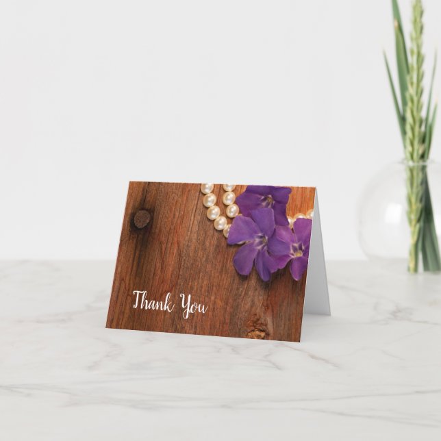 Lila Periwinkle Barn Wood Bridesmaid Tack Kort (Framsida)