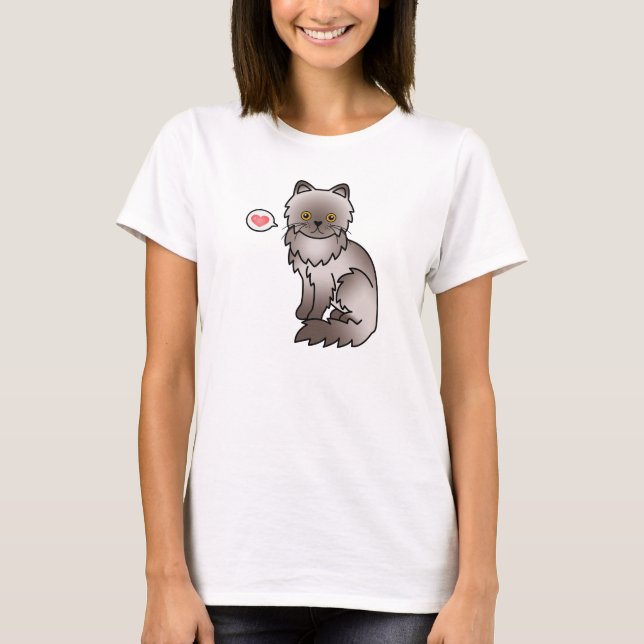 Lila perserkatts kärlek t shirt (Framsida)