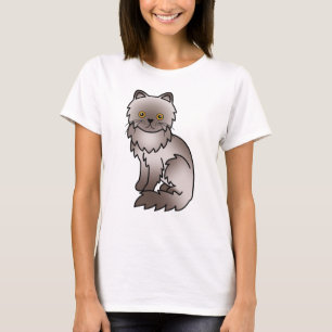 Lila persisk söt seriekatillustration t shirt