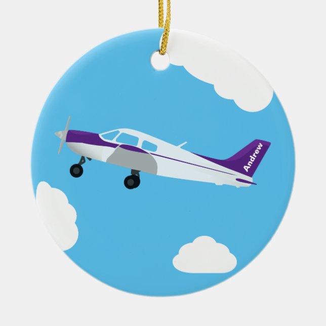 Lila Personlig Aviation Ornament (Framsidan)