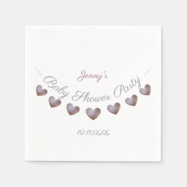 lila personlig babydusch pappersservett