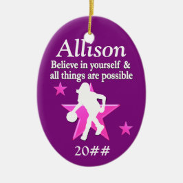 LILA PERSONLIG BASKETBALL HELGDAG ORNATION JULGRANSPRYDNAD KERAMIK