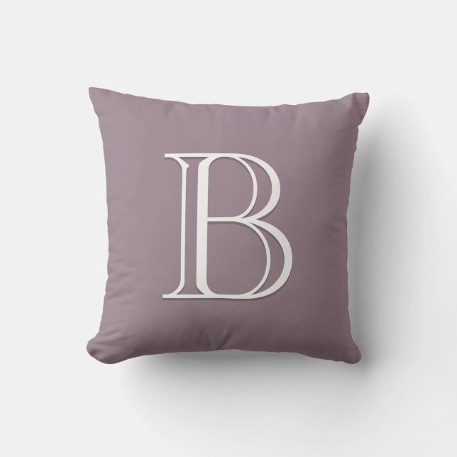 Lila Personlig Bokstavsmonogram Initial Kudde (Framsida)