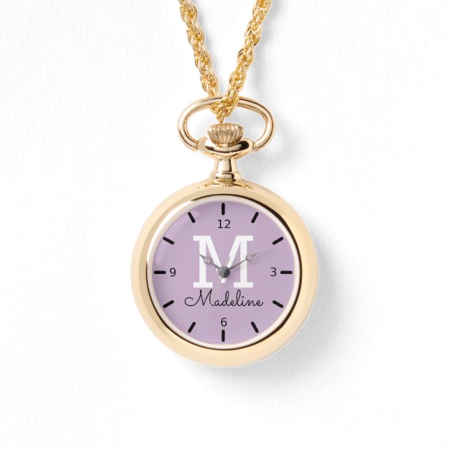 Lila Personlig Monogram Armbandsur (Framsida)