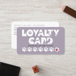 Lila Pet Grooming Loyalty Card Lojalitetskort