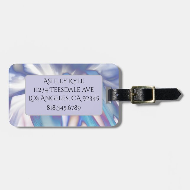 Lila Petals Luggage Tag Bagagebricka (Horisontell Framsida)