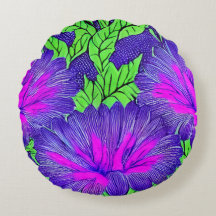 Lila Petals Round Pillow