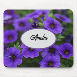 Lila Petunia Flowers med Namn Musmatta