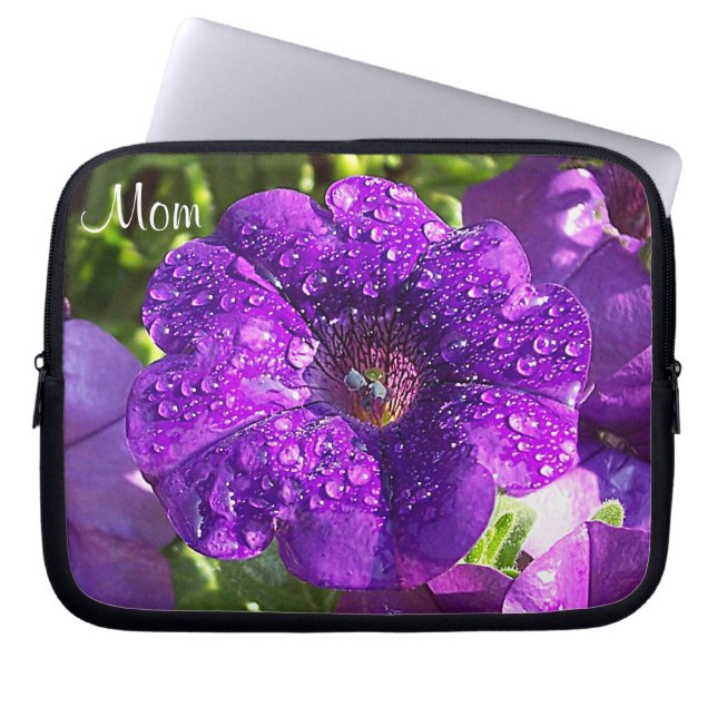 Lila Petunia Garden "Mamma" Laptop sleeve (Framsidan)