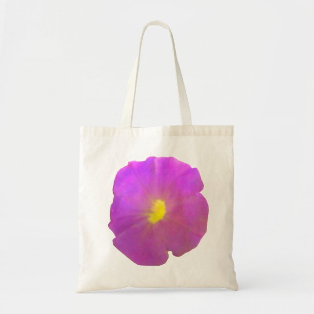 Lila Petunia Tote Bag Tygkasse (Framsidan)