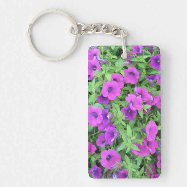 Lila Petunias Acrylic Keychain (Framsidan)