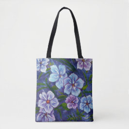 Lila Phlox Tote Tygkasse