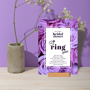 Lila Photo Möhippa Ring-spel Tabletop Card Inbjudningar