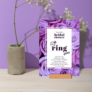 Lila Photo Möhippa Ring-spel Tabletop Card Inbjudningar