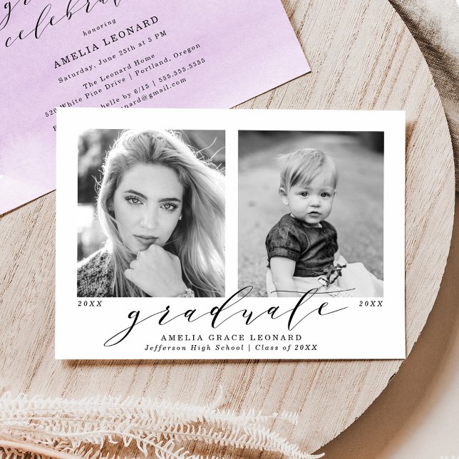 Lila Photo Studentfest Inbjudningar (Skapare uppladdad)