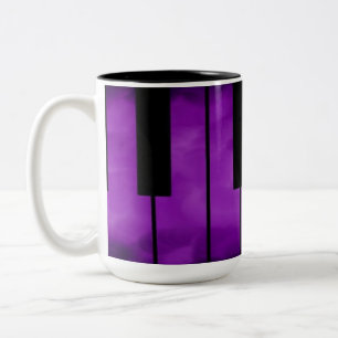 Lila pianotangentmusik kaffemugg