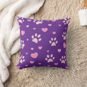 Lila Pillow för rosa och vitbok Kudde