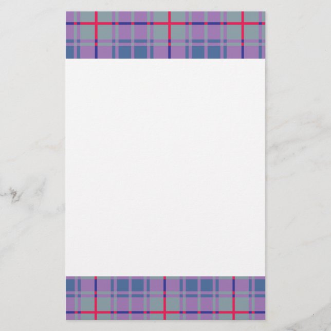 Lila Plaid Brevpapper (Framsida)