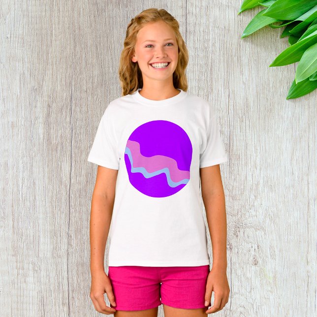 Lila Planet Tjej T-Shirt (Skapare uppladdad)