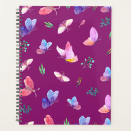 Lila Planner med Butterflies