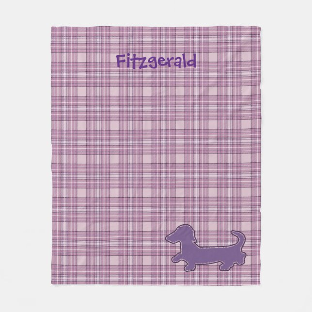 Lila Play Dachshund Fleece Blanket (Framsidan)