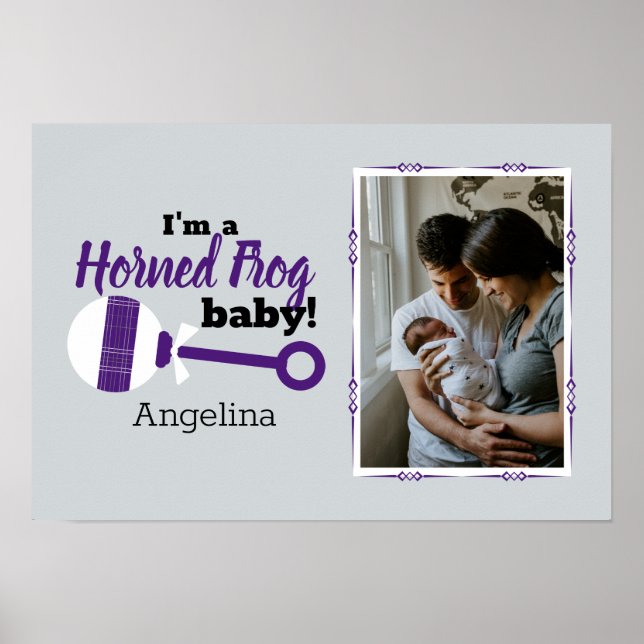 Lila Play Horned Frog Baby Photo Poster (Framsidan)
