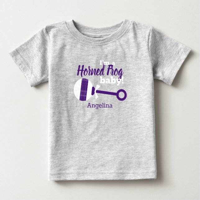 Lila Play Horned Frog Baby T-Shirt (Framsida)
