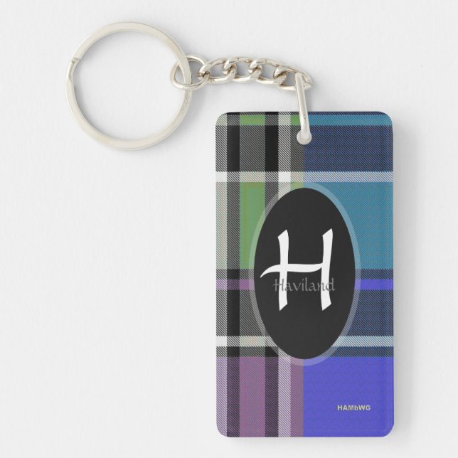Lila Play Monogram Keychain - Akryl - HAMbWG Nyckelring (Framsidan)