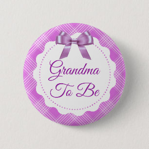Lila Play och Bow Grandma to be Button Knapp