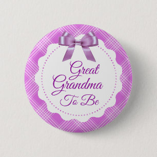 Lila Play och Bow Underbar Grandma to be Button Knapp