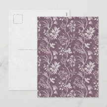 Lila Plommon Chintz Dröm Elegant Botanisk Konst