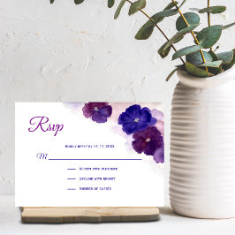 Lila Plum Blue Watercolor Blommigt OSA Bröllop