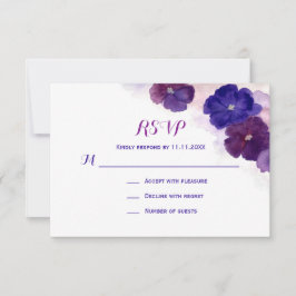 Lila Plum Blue Watercolor Blommigt OSA Bröllop