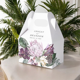 Lila Plum Boho Tropical Blommigt Bröllop Presentaskar