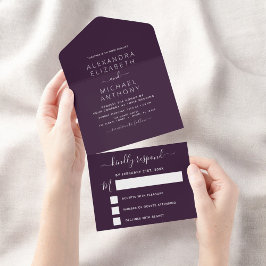 Lila Plum Bröllop Modern Typografi