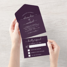 Lila Plum Bröllop Modern Typografi OSA