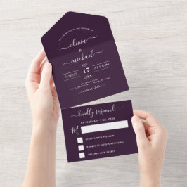 Lila Plum Bröllop Modern Typografi OSA