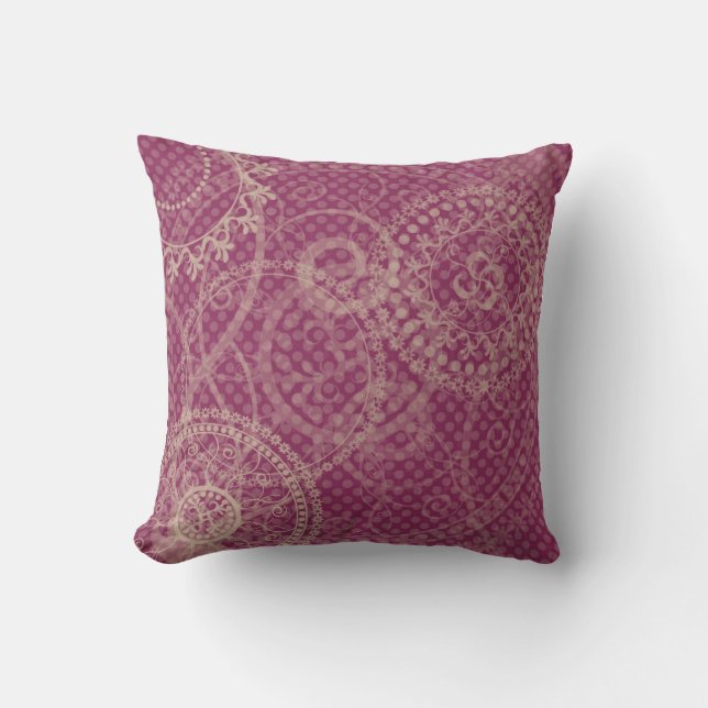 Lila Plum Dots and Swirls American MOJO Pillow Kudde (Framsida)