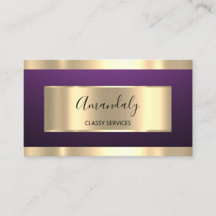 Lila Plum Guld Professionell Makeup Nagel Rosa Visitkort