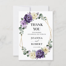 Lila Plum Ivory Guld Blommigt Geometric Bröllop