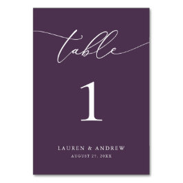 Lila Plum - minimalistisk Bröllop | Händelsens Anp Bordsnummer