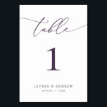 Lila Plum - minimalistisk Bröllop | Tabell över An Bordsnummer<br><div class="desc">(**SNART: Om du vill beställa justerar du helt enkelt bordsnumret (och namn/datum) och lägger till varje nummer i kundvagnen separat. Checka sedan ut gången du är avslutat.) Vackert,  elegant,  modernt och minimalistiskt bordsnummer kort. Fullständigt anpassade med namn (eller Event Namn) och Datum.</div>
