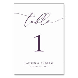 Lila Plum - minimalistisk Bröllop | Tabell över An Bordsnummer