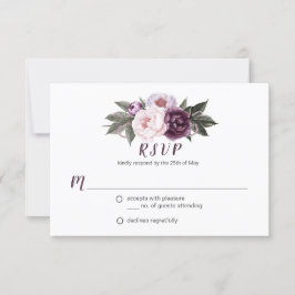 Lila Plum Rosa Peonies Bouquet Greenery OSA #3 Kort