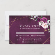 Lila Plum  Rosa ros Geometric Bröllop RSV