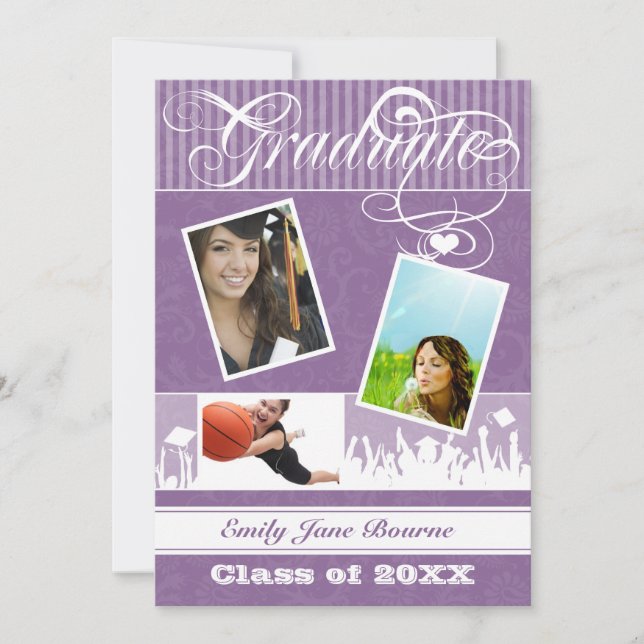 Lila Plum Senior Bild, klass Meddelande (Framsida)