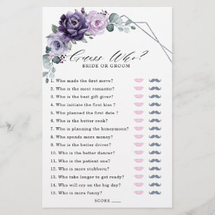 Lila Plum Silver Blommigt Bloom Möhippa-spel