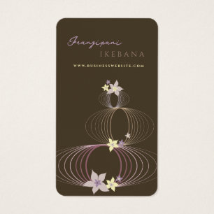 Lila Plumeria Frangipani Blommor Minimal Ikebana Visitkort