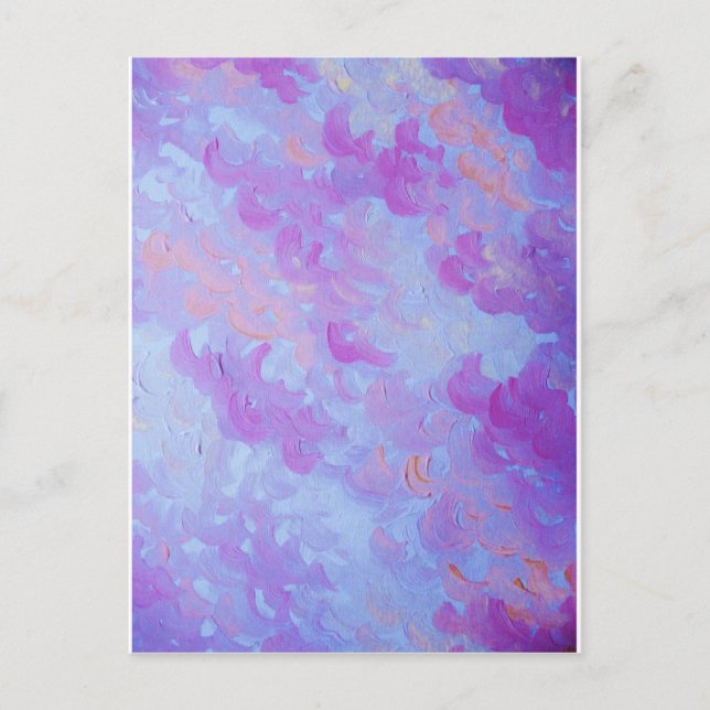 LILA PLUMES - Mjuka pastel Wispy Lavender Clouds Vykort (Framsida)